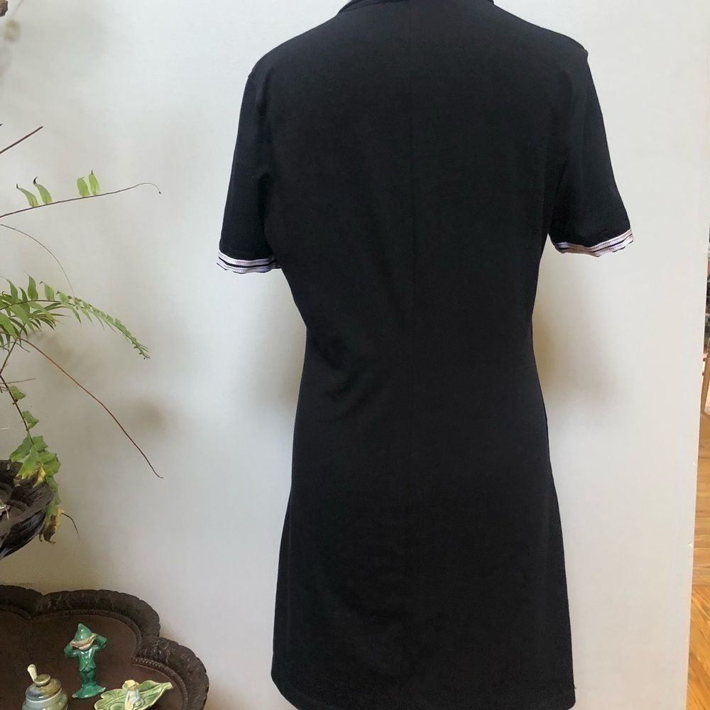 BODY action design short sleeve collared zipper Black Dress - Picture 3 of 7